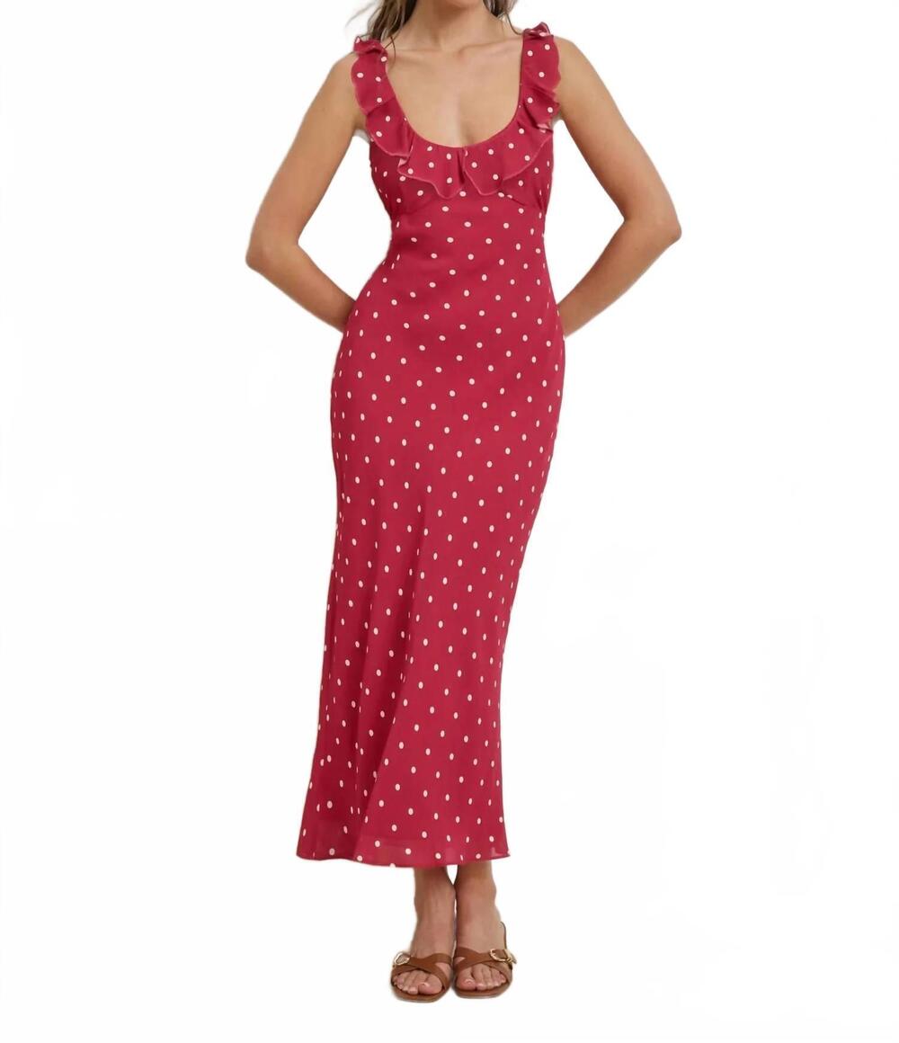 NEW FAVORITE DAUGHTER blossom maxi dress in rasberry/ivory